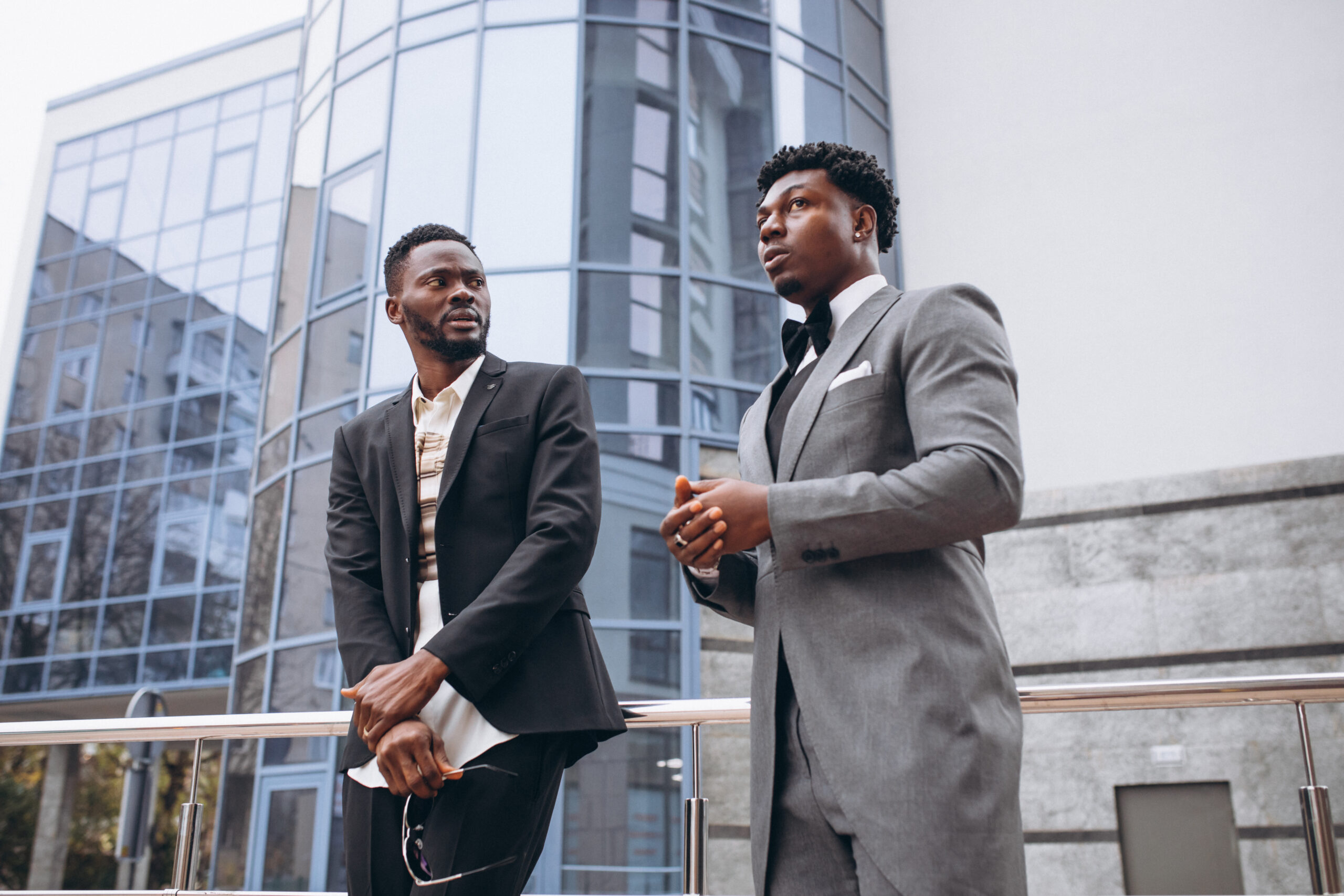 two african business men meeting together