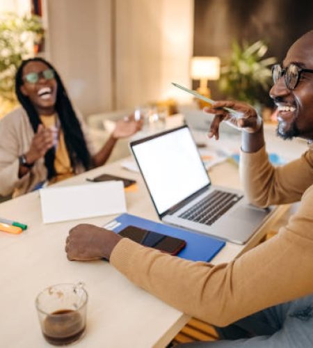 male and female colleagues work together at work